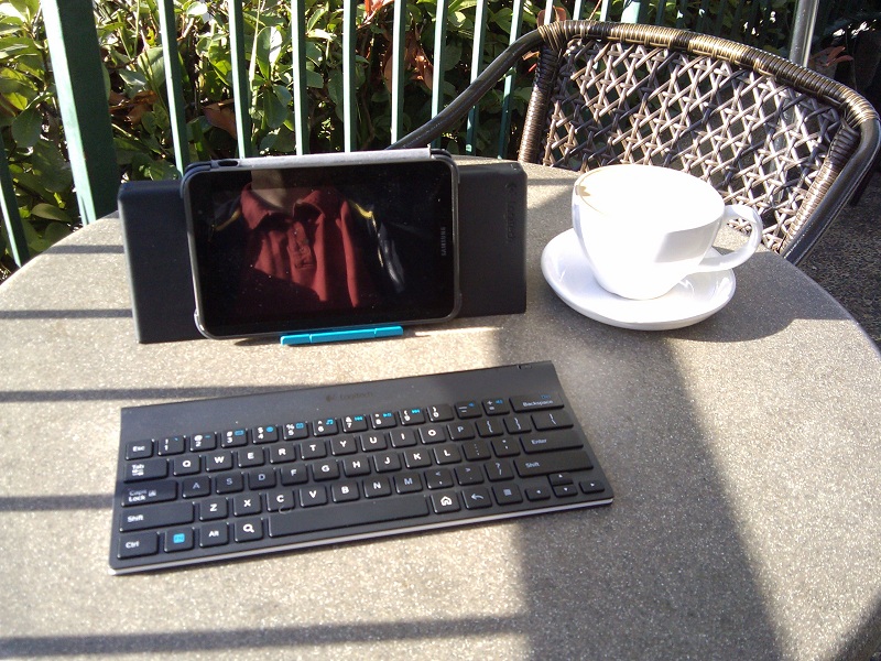 Samsung Galaxy Tab 2, with Logitech Bluetooth Keyboard