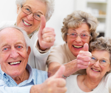 Picture of happy, or maybe mental, old people