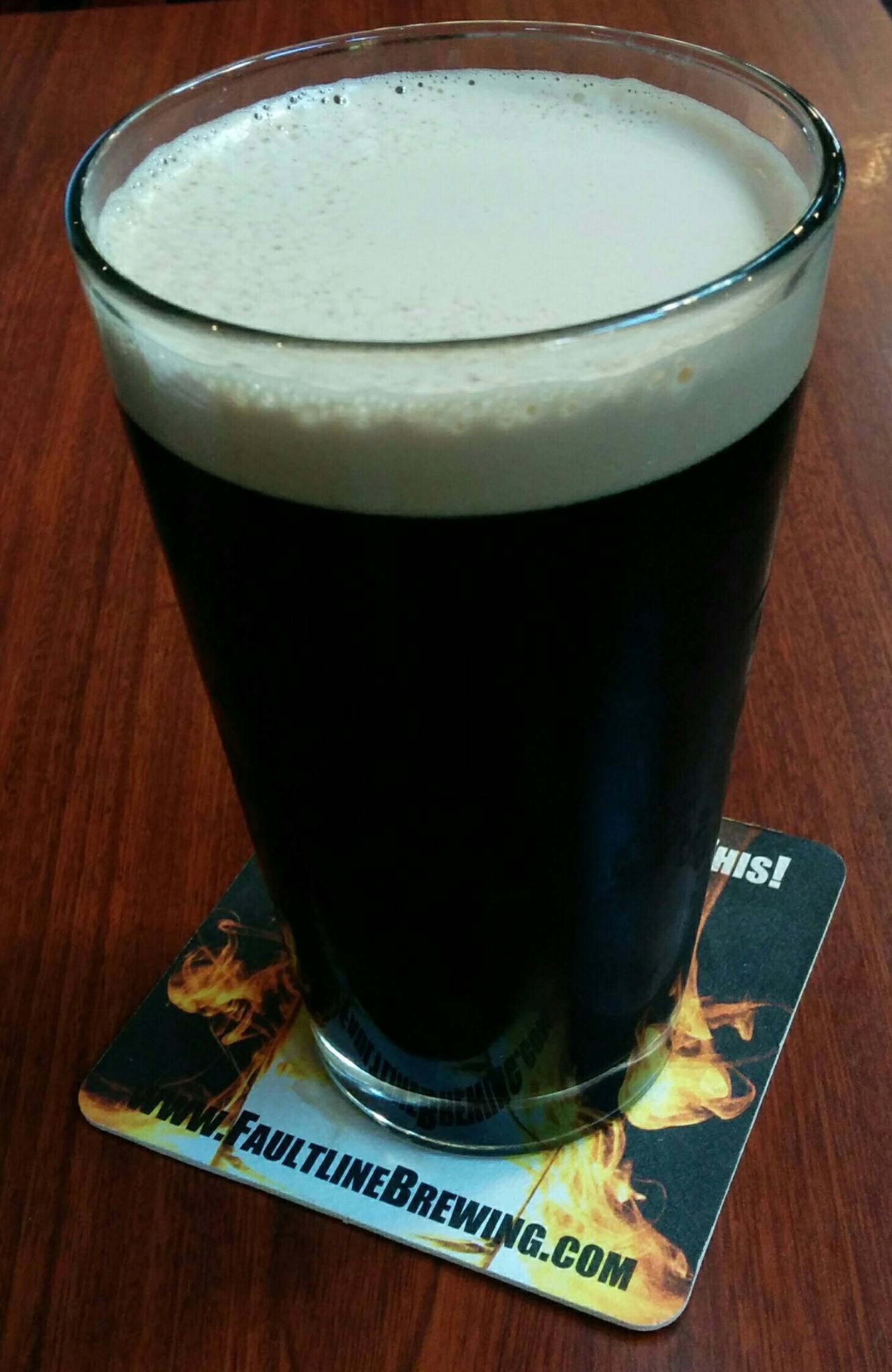 Pint of Irish Stout on St Patrick's Day, at the Faultline Brewery, Santa Clara, California