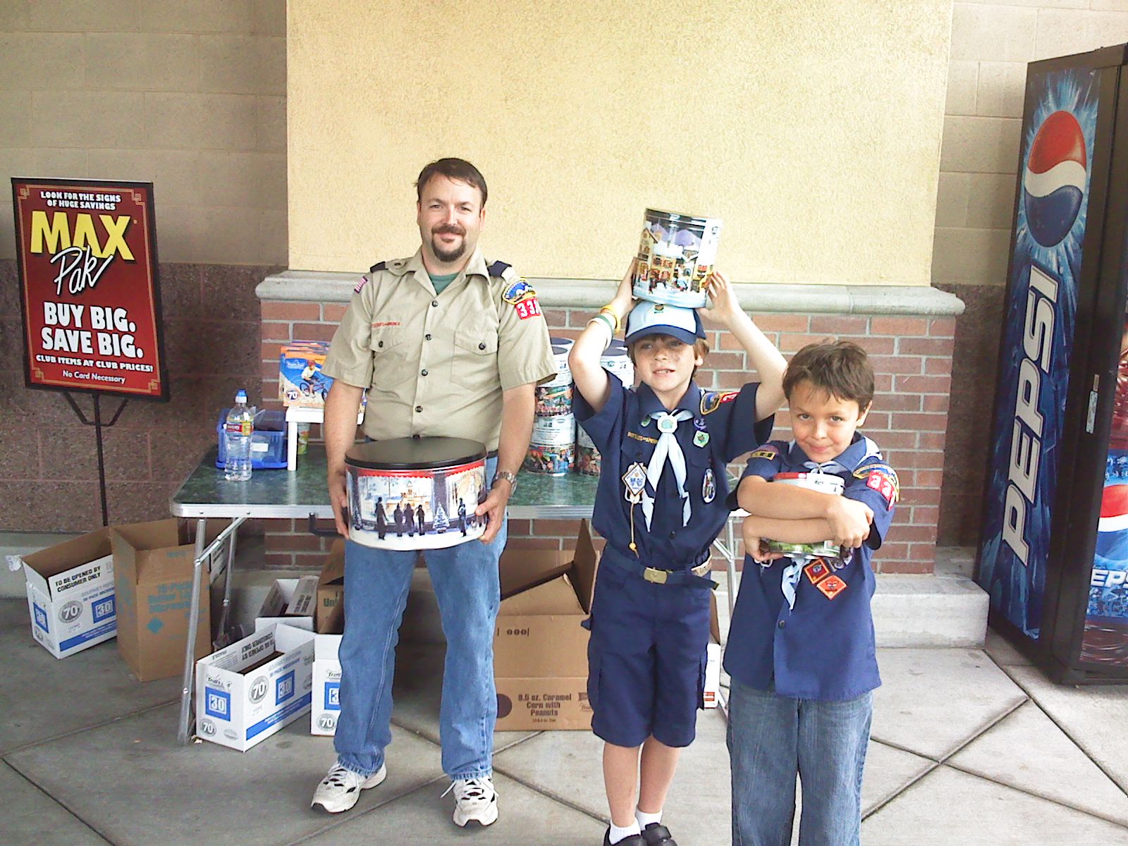 Selling popcorn for the scouts
